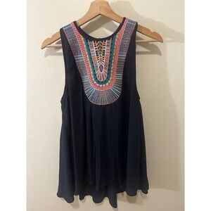 ANTHROPOLOGIE Renna Gill EMBROIDERED FULLY LINED SWING TANK SIZE Small